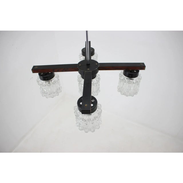 Vintage Glass Chandelier, 1970s For Sale - Image 8 of 11