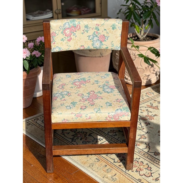 Vintage Oak Dining Table Set-4 Chairs-Farmhouse Rustic Cottage-Wood-Country-Cozy For Sale - Image 4 of 9