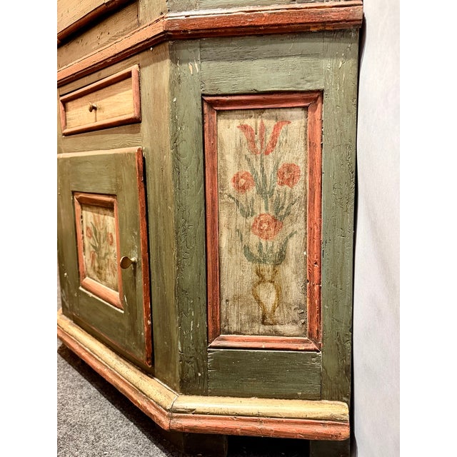 Late 18th Century Swedish Blue-Green Painted Folk Art Corner Cabinet For Sale - Image 11 of 18