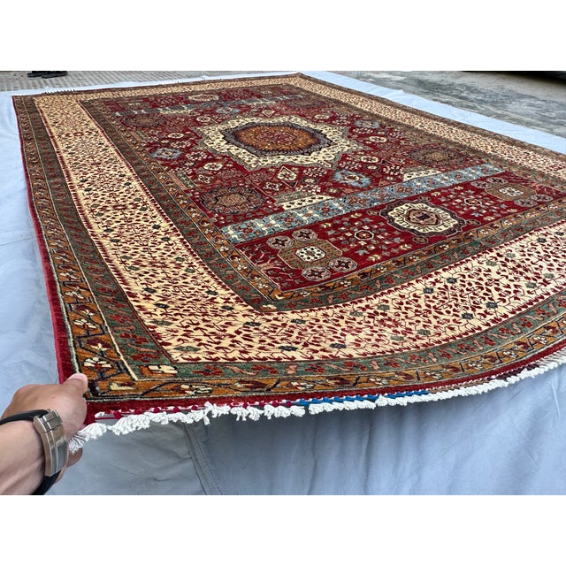 Islamic Hand-Knotted Afghan Meshhed Style Wool Area Rug - 9'0" X 12'2" For Sale - Image 3 of 14