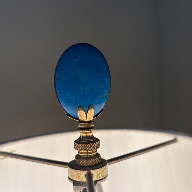 Blue 1950s French Style Blue Porcelain Table Lamp For Sale - Image 8 of 12