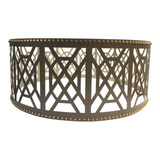 Taylor Burke Home 36” Fretwork Pendant, Northwood Brown For Sale