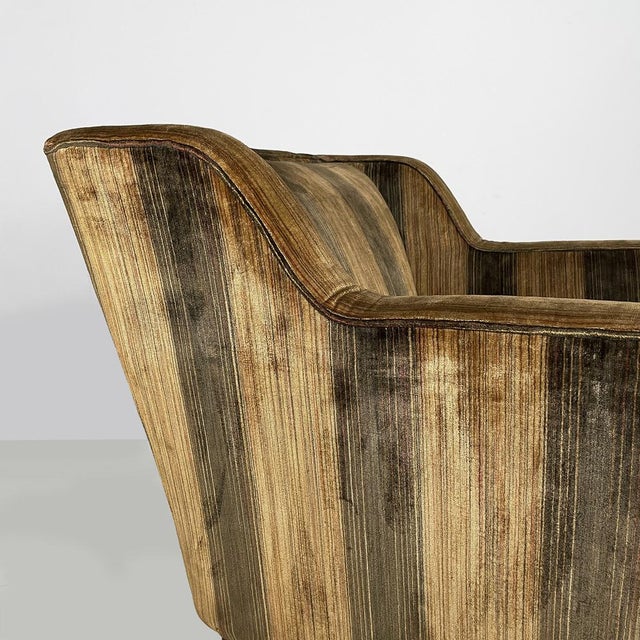 Italian Art Deco Striped Velvet Armchairs, 1930s, Set of 2 For Sale - Image 10 of 17