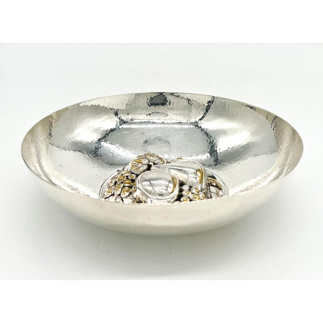 Vintage Trompe l'Oeil Portuguese Silverplate Fruit Motif Bowl – Hollywood Regency / European Traditional For Sale - Image 10 of 11