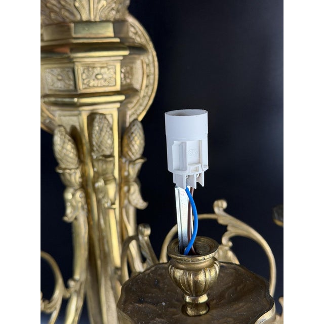 French Neoclassical Gilt Bronze 3-Light Wall Sconce, 19th Century For Sale - Image 11 of 14