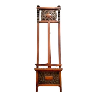 Renaissance Revival Easel With Carved Lion’s Heads and Panels For Sale