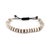Men's White Howlite & Gold Hematite Beaded Adjustable Bracelet For Sale In Miami - Image 6 of 6