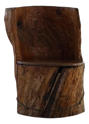 Swedish Hand Carved Stump Chair in Pine, 1920s