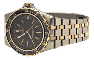 Omega Seamaster Jacques Mayol Plongeur De Luxe 14k Gold & Steel by Omega, 1980s