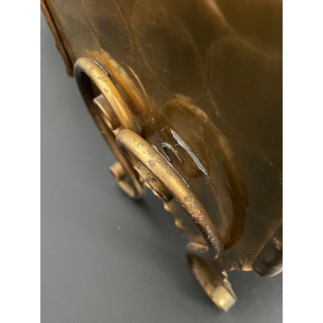 Mid Century Hollywood Regency Gregorian Copper Gold Magazine Holder For Sale - Image 10 of 11