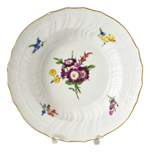 Marcolini Hand-Painted Porcelain Plate from Meissen, 18th Century