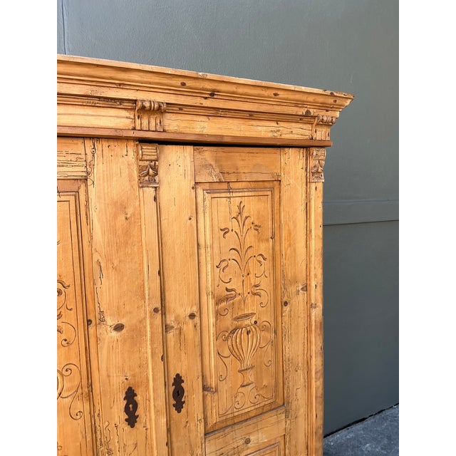 Vintage Austrian Knotty Pine Armoire For Sale In West Palm - Image 6 of 12