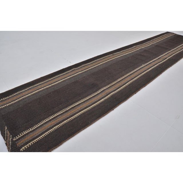 Textile Handwoven Vintage Stripe Kilim Rug For Sale - Image 7 of 10