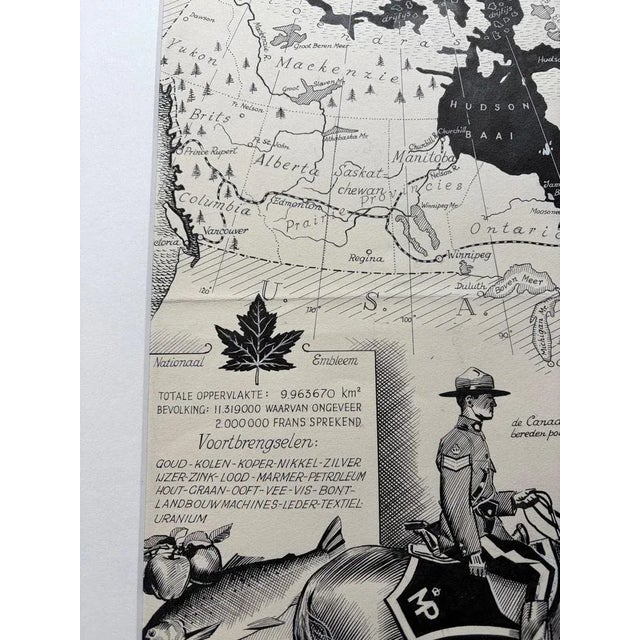 Art Deco Map of Canada by Charles Burki, 1948 For Sale - Image 3 of 9