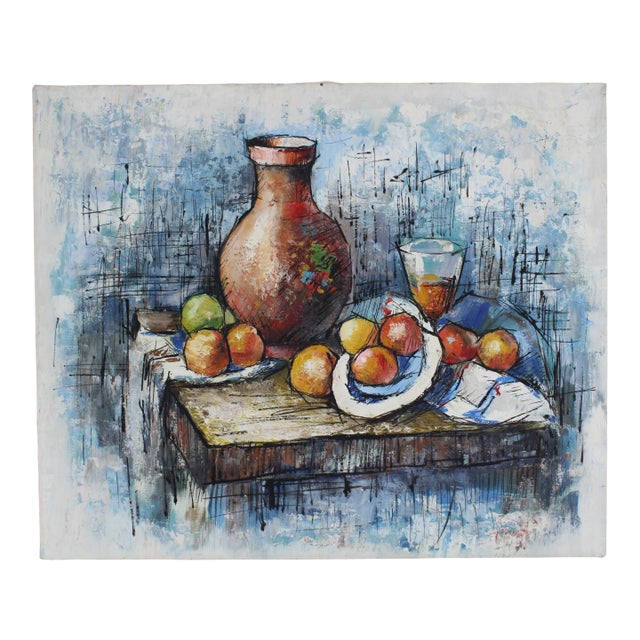 80's Still Life Acrylic Painting For Sale