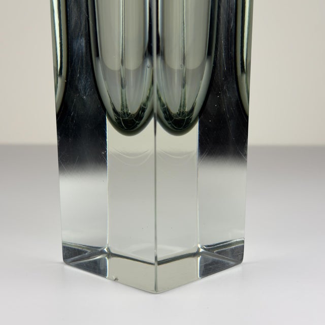Sommerso Gray Murano Glass Vase, 1970s For Sale - Image 9 of 18