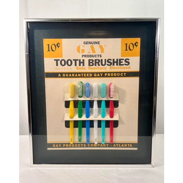 1950s Vintage Mid-Century Toothbrush Advertisement for the Gay Products Co.- Circa 1950's For Sale - Image 5 of 7