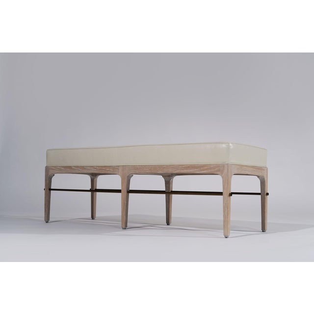 Not Yet Made - Made To Order Carlos Solano-Granda Linear Bench in Limed Oak and Bronze Series 60 For Sale - Image 5 of 18