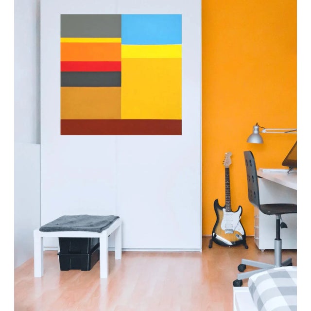 Contemporary "Harvest" Contemporary Minimalist Geometric Oil Painting by Shyun Song For Sale - Image 3 of 3