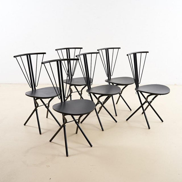Chairs in Metal and Wood, 1970s, Set of 6 For Sale - Image 9 of 9
