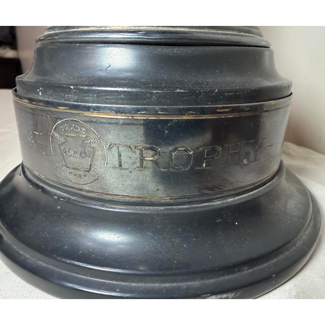 1920s Large Antique 1926 Silverplate Oberlin High School Baseball Reach Trophy Award For Sale - Image 5 of 14