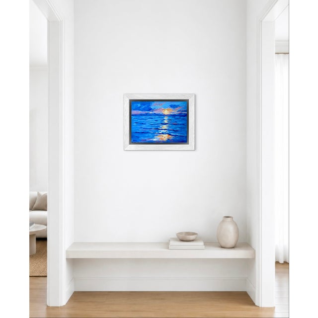 Blue Maui Sunset Impressionist Oil Painting Seascape For Sale - Image 8 of 9
