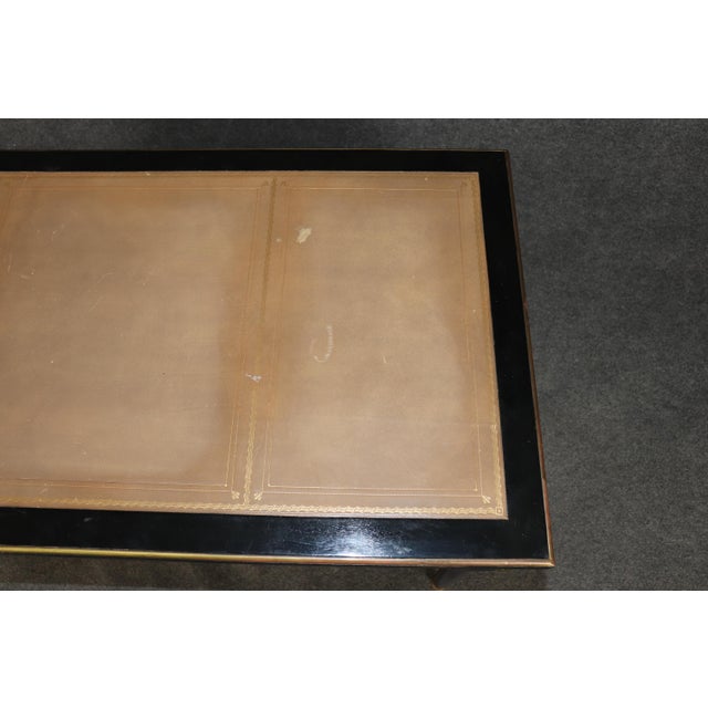Black Maison Jansen Attributed Ebonized Leather Top Louis XVI Writing Desk For Sale - Image 8 of 13