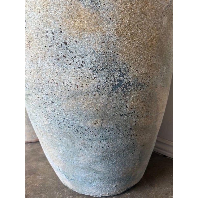 Blue Pair of Monumental Atelier Vierkant Style Planters - Ocean Blue Patina For Sale - Image 8 of 11