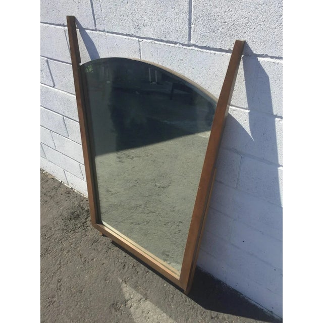 Mid-Century Modern Mid Century Modern Walnut Wall Mirror - Vintage Boho Entryway Decor For Sale - Image 3 of 10