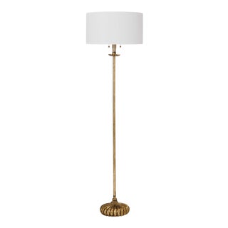Regina Andrew Clove Stem Floor Lamp in Antique Gold Leaf For Sale