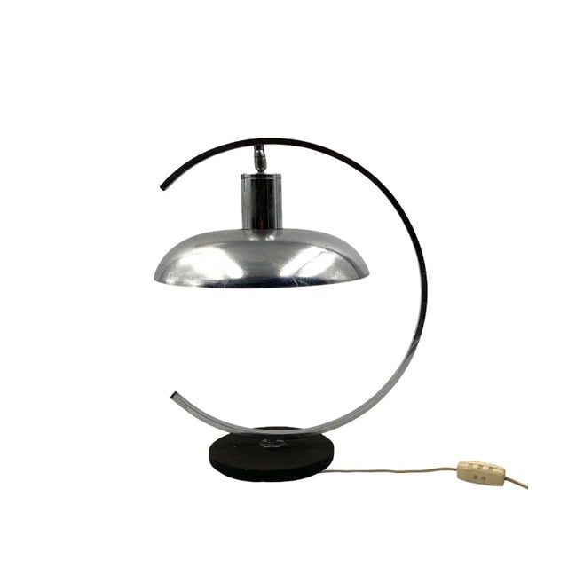 Metal Mid-Century Modern Chromed Table Lamp, in the Manner of Mariano Fortuny Italy, 1970s For Sale - Image 7 of 12