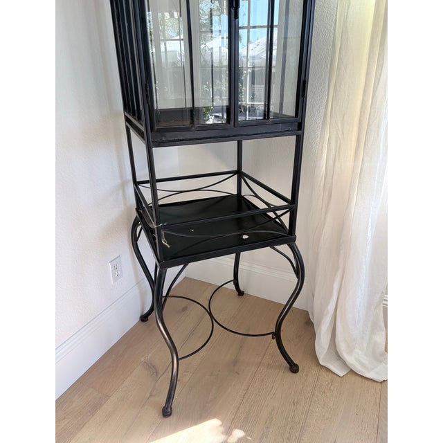 Ebony Late 19th Century Tall Gothic Cathedral-Style Iron & Glass Terrarium Vitrine on Stand For Sale - Image 8 of 11