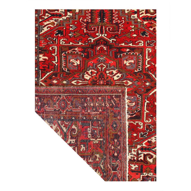 Traditional Pasargad DC Antique Hand Knotted Heriz Rug For Sale - Image 3 of 3