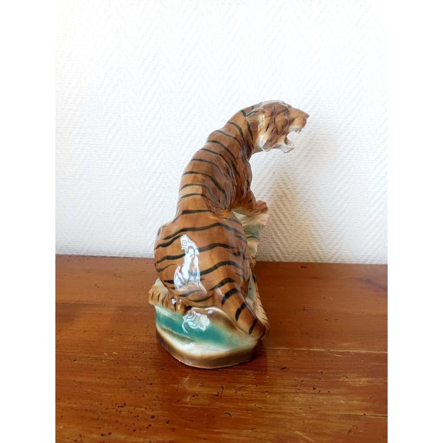 Ceramic Glazed Ceramic Tiger, 1940-1950 For Sale - Image 7 of 11