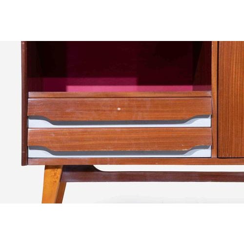 Black Mid-Century Modern Italian Bar Cabinet For Sale - Image 8 of 14