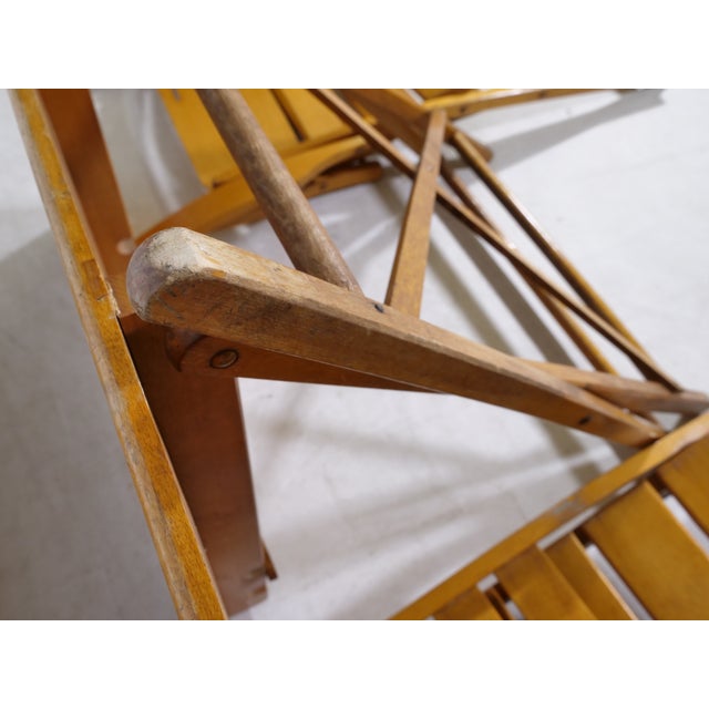 Mid-Century Modern Vintage Garden Furniture Set in Wood, 1970s, Set of 3 For Sale - Image 3 of 11