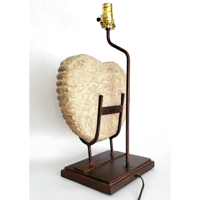 1980s Large Lamp Plaster Snail Shell Ammonite For Sale - Image 5 of 12