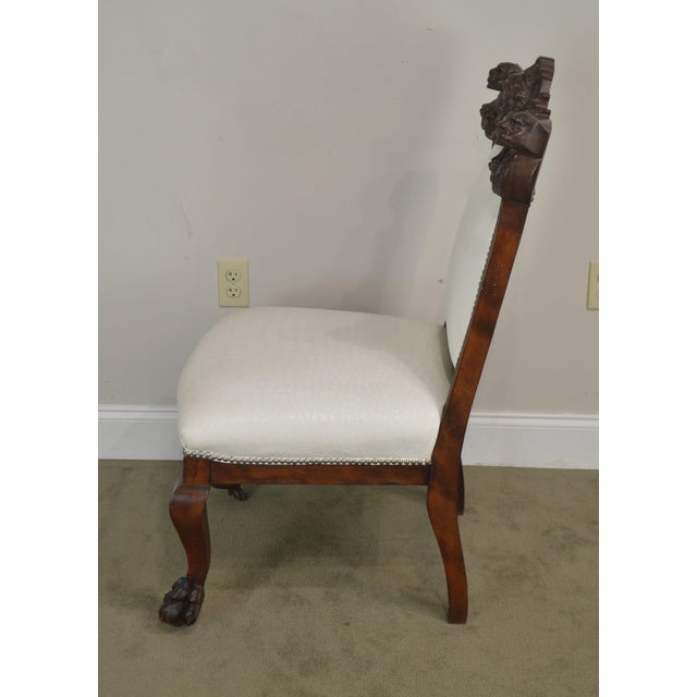 Renaissance Revival Antique Carved Mahogany Parlor Side Chair Possibly Karpen Chairish