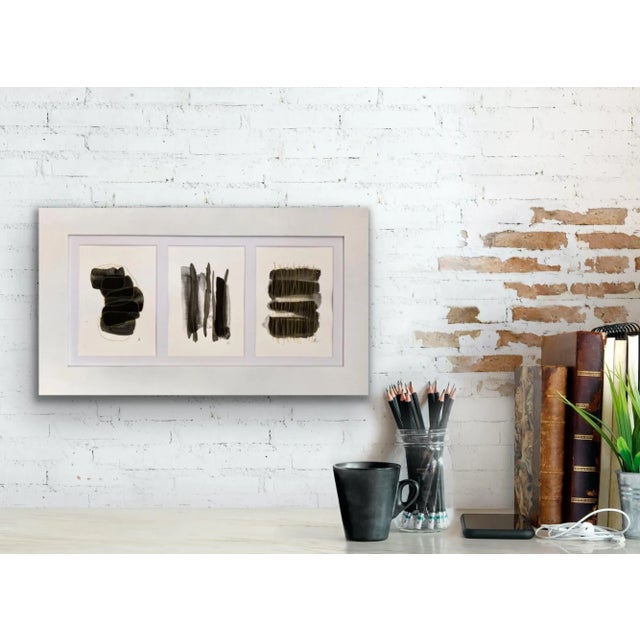 Contemporary Mid Century Modern Style Abstract Painting on Paper by Stephanie Cate For Sale In Palm Springs - Image 6 of 6