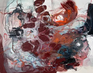 Abstract Acrylic Small Work on Paper Painting Untitled #15 by Stephanie Visser