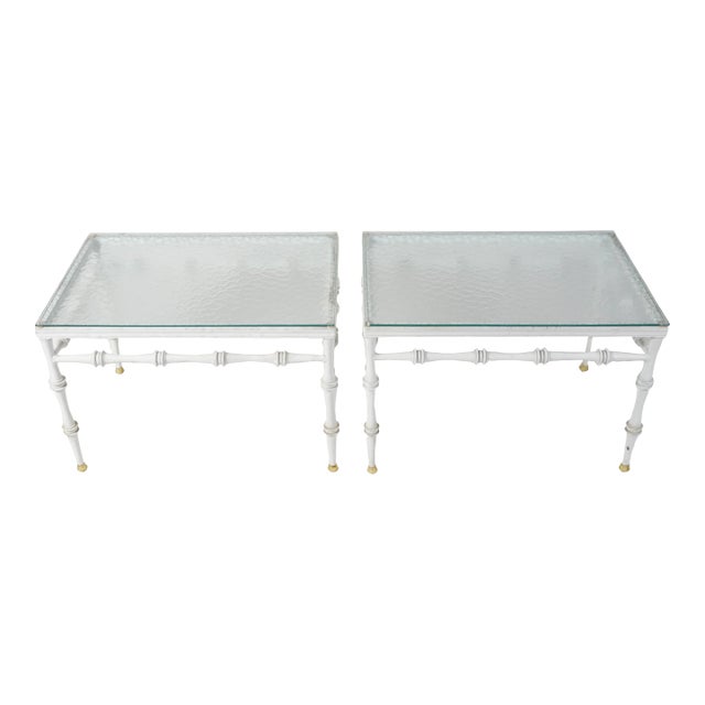 Vintage Faux Bamboo Side Tables in the Style of Phyllis Morris For Sale