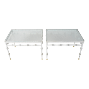 Vintage Faux Bamboo Side Tables in the Style of Phyllis Morris
