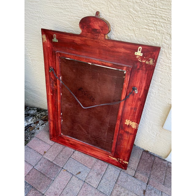 Vintage Italian Gilded Mirror With a Crown on Top For Sale - Image 9 of 10