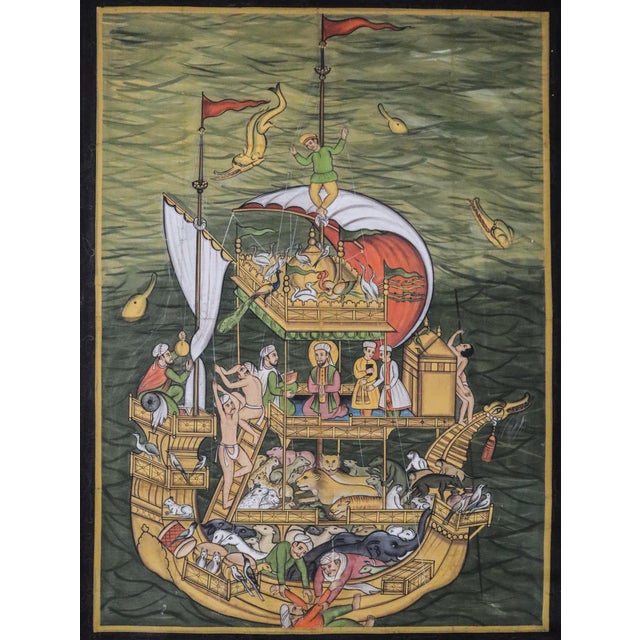 A rare original painted Afghan silk artwork done in Pasha - a traditional Himalayan technique uses handmade paper,...