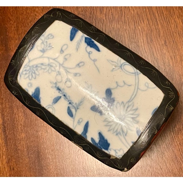 19th Century 19th C. Chinese Pottery Shard Painted Enamel Box For Sale - Image 5 of 9