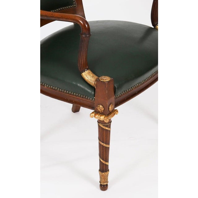 Gold Antique French Mahogany and Giltwood Dining Chairs, 1860s, Set of 14 For Sale - Image 8 of 18