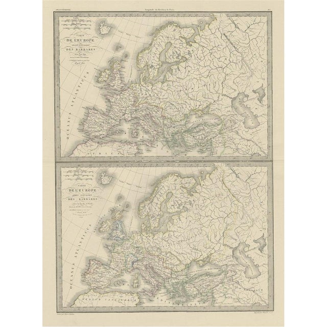 Antique Map of Europe, 1842 For Sale