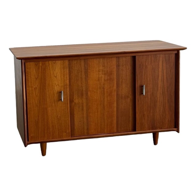 1950s Solid Walnut Credenza by Prelude For Sale