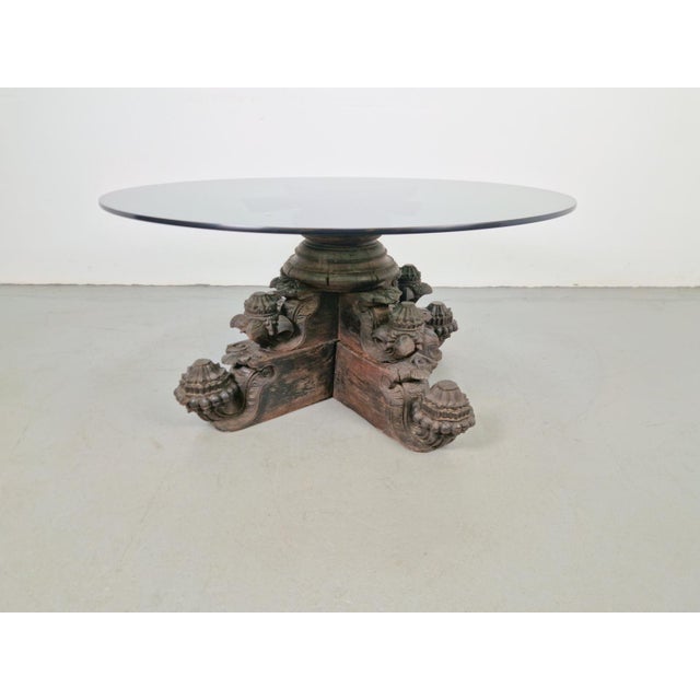Anglo-Indian Hand-Carved Hardwood and Glass Coffee Table, 1890s For Sale - Image 13 of 18