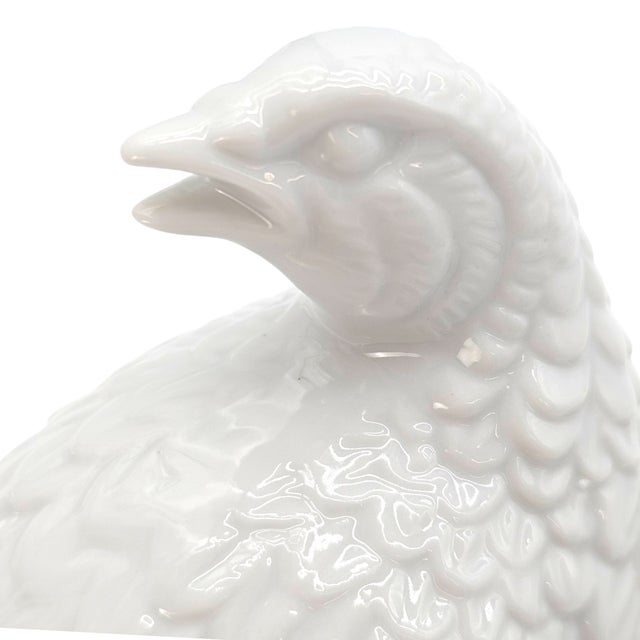 Set of Three Mid-Century Japanese White Porcelain Quail Figurines For Sale - Image 11 of 17
